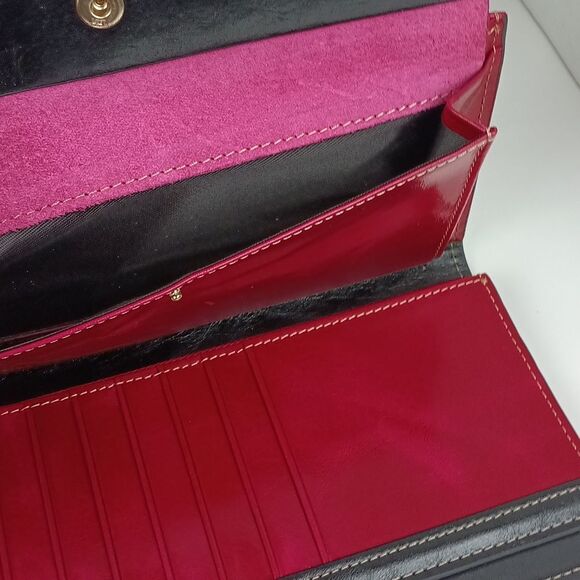 Womens Elegant Red / Magenta Leather Wristlet / Wallet - Picture 5 of 8